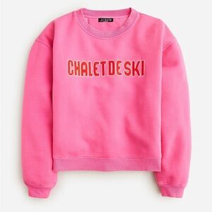 Chalet De Ski Pink Graphic Crewneck Sweatshirt